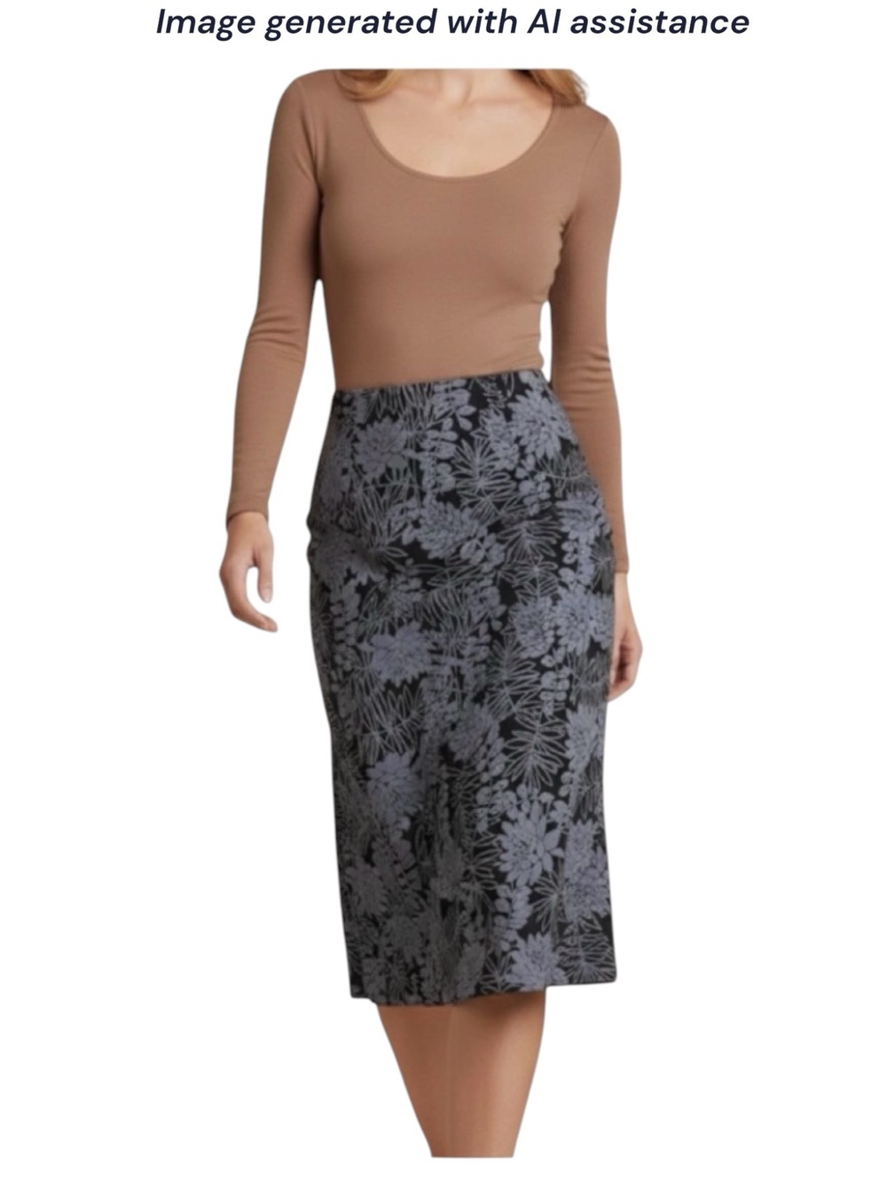 VTG Express size 5/6 grey black floral skirt
